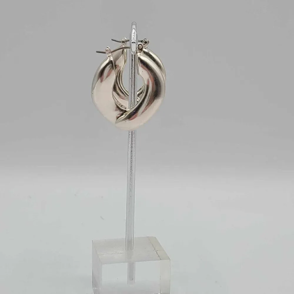 J Crew Silver Tone Hoop Earrings